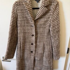 Brooks Brothers Brown Houndstooth Trench Coat